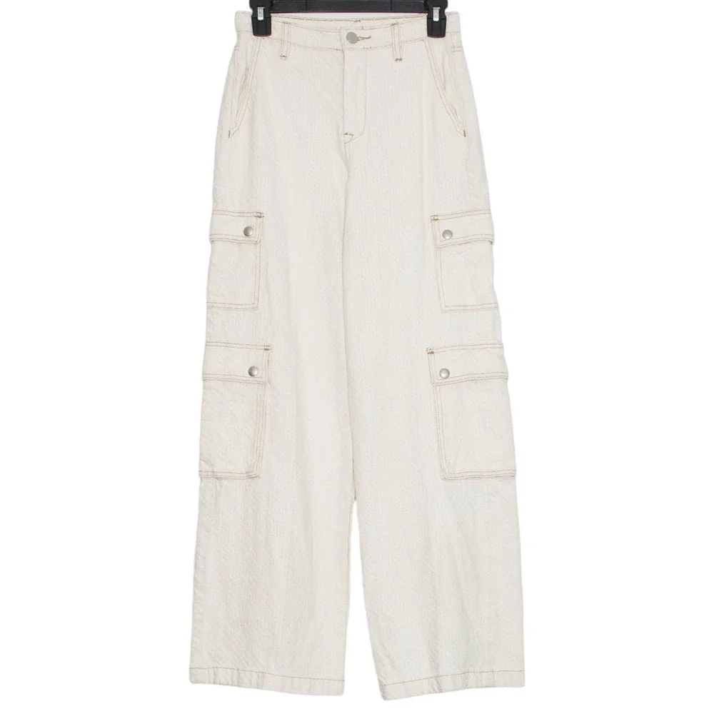 BLANKNYC Franklin Ribcage Wide Leg Cargo Pants Vibe Out High Rise Utility 24